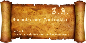 Bernsteiner Marinetta névjegykártya